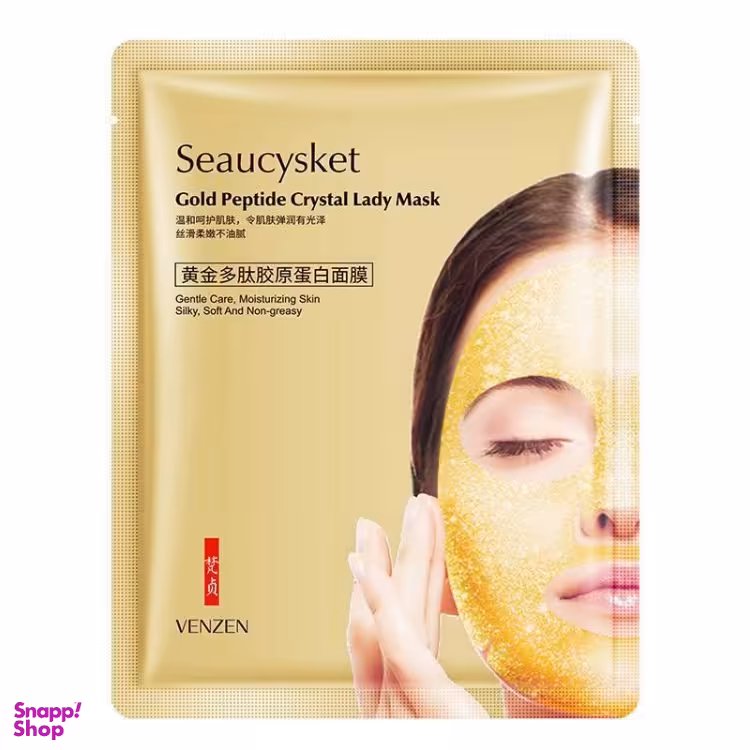 ماسک ورقه ای صورت ونزن مدل طلا و پپتاید وزن 28 گرم