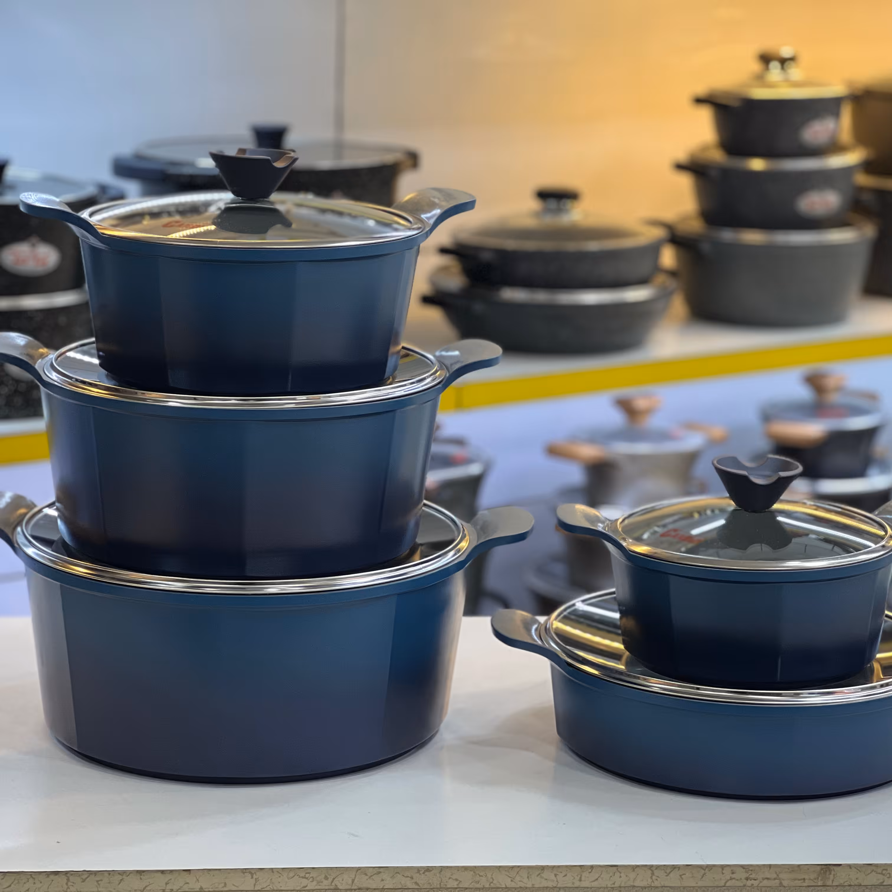 سرویس قابلمه 10پارچه اسکار کاندید سورمه ای