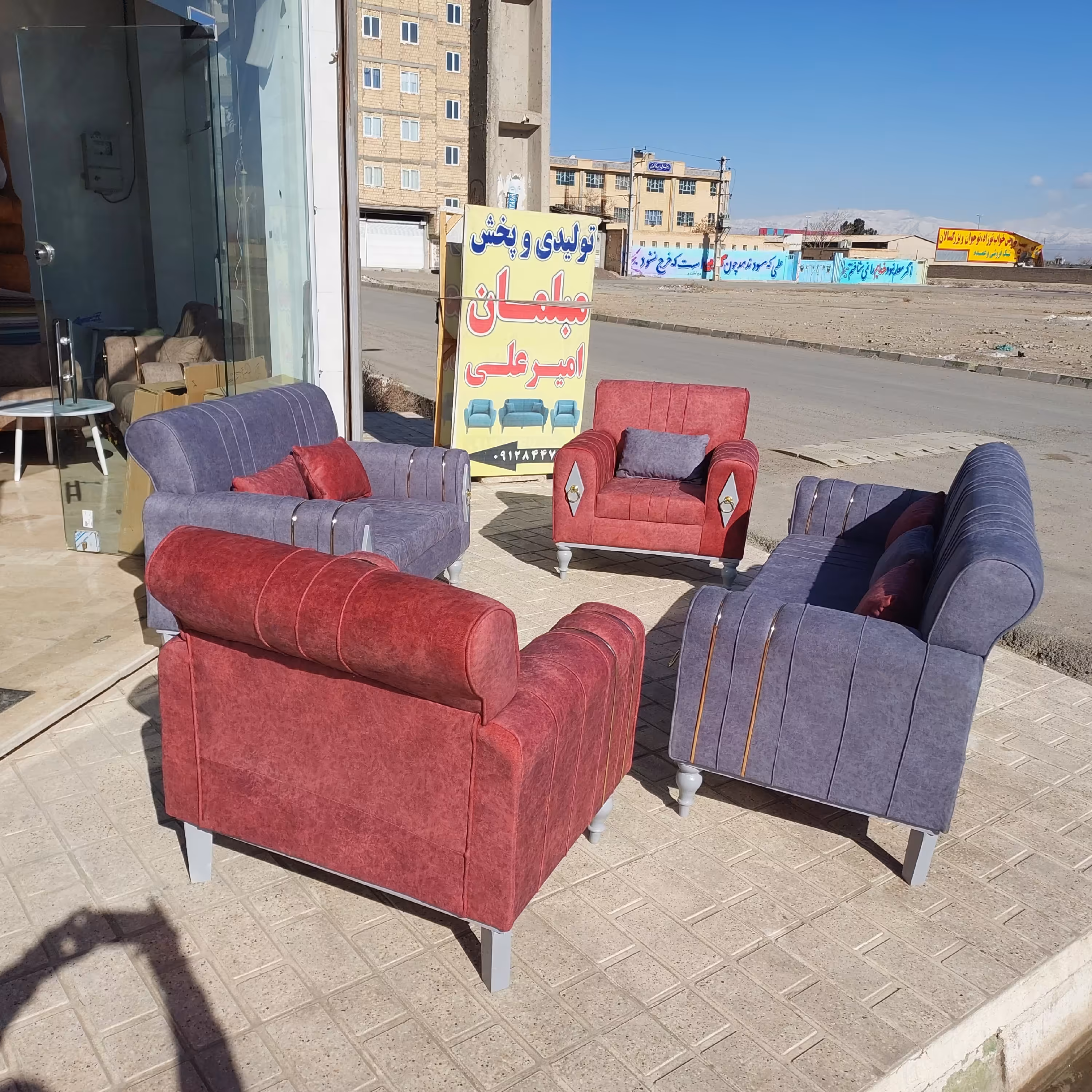 مبل نیو راحتی 7نفره تنوع رنگ و طرح  به انتخاب مشتری هزینه ارسال جداست