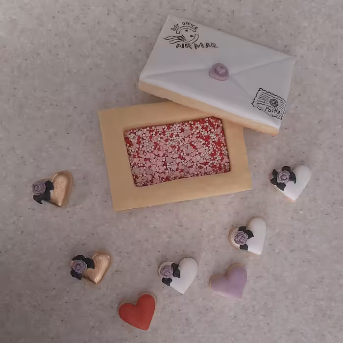 کوکی دکوراتیو (رویال آیسینگ) سه بعدی طرح پاکت نامه