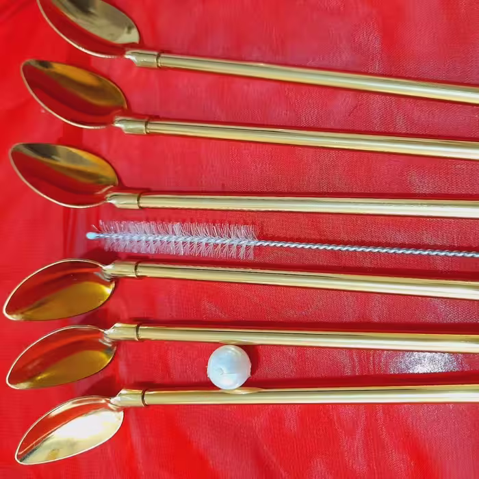 قاشق شربت خوری نی دار