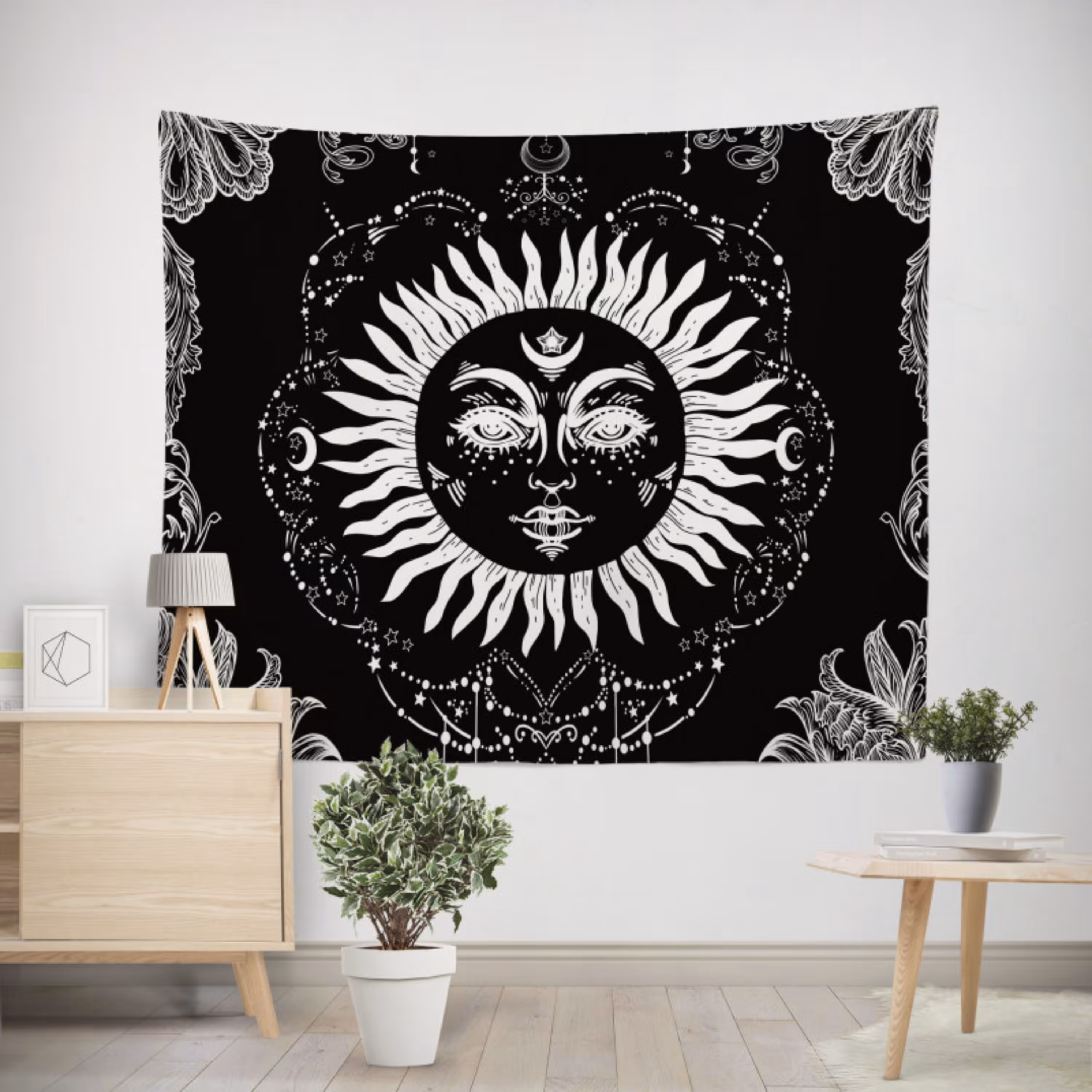 پوستر پارچه ای طرح تپستری خورشید کد 046 سایز 50 در 70 سانتی متر