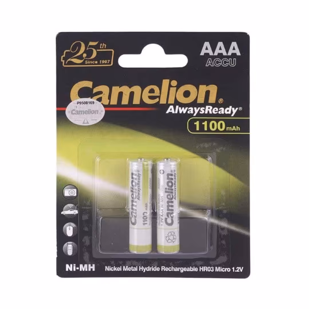 باتری نیم قلمی قابل شارژ 1100 کملیون Always Ready بسته 2 عددی کارتی (عمده و خرده)