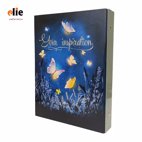 دفتر کلاسور جلد سخت 160 برگ پاپکو طرح Butterfly