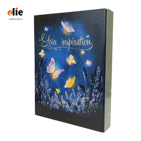 دفتر کلاسور جلد سخت 160 برگ پاپکو طرح Butterfly