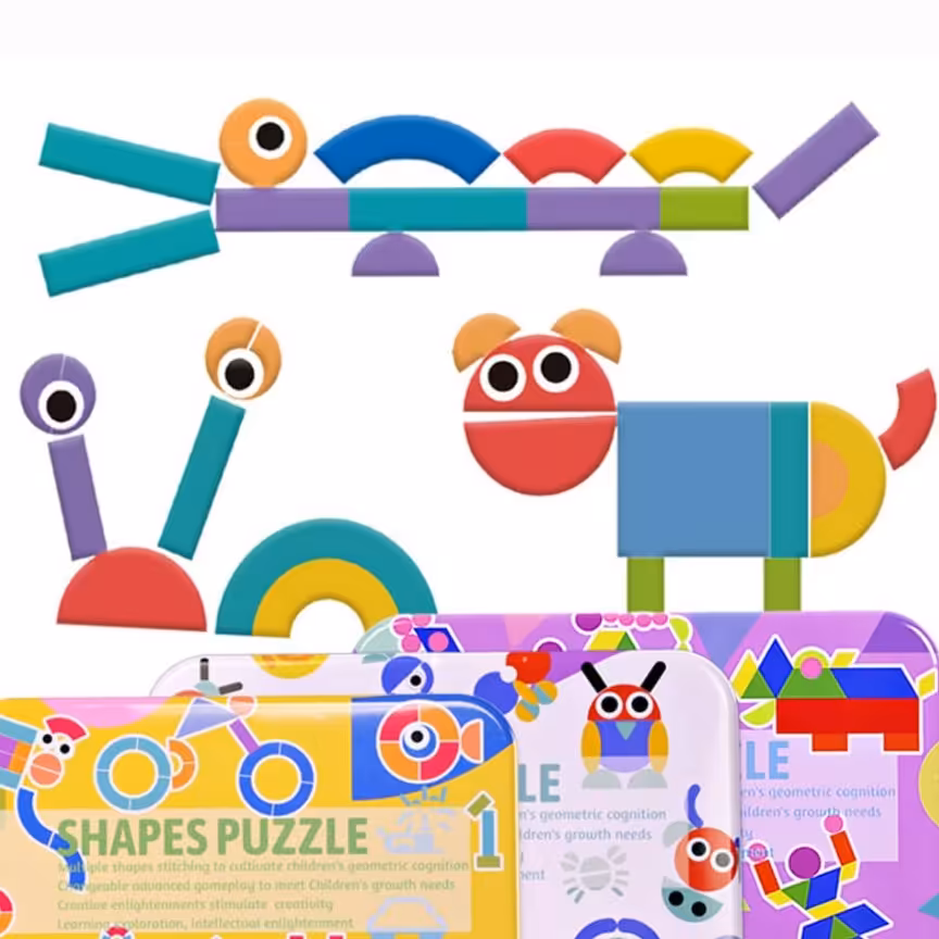 پازل تطابق اشکال چوبی.