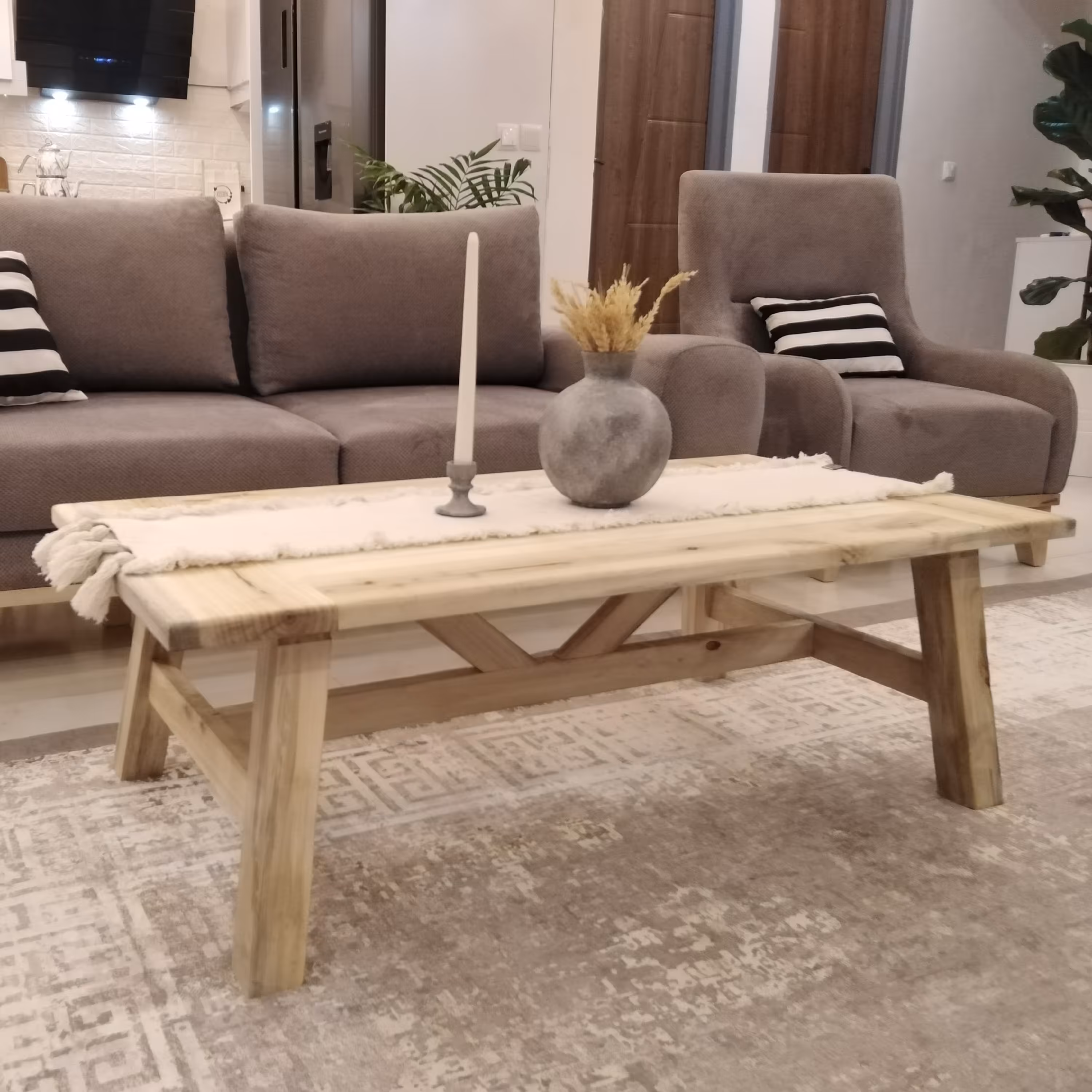 میز جلو مبلی چوبی