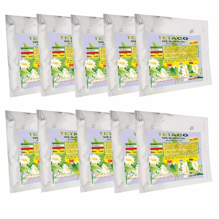 کود گیاهان خانگی تتاکو سولفات پتاسیم وزن 120گرم بسته 10 عددی