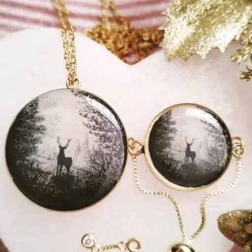 نیمست رزینی شبتاب با طرح جنگل