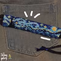 دستبند دوستی دستساز طرح  شب پر ستاره