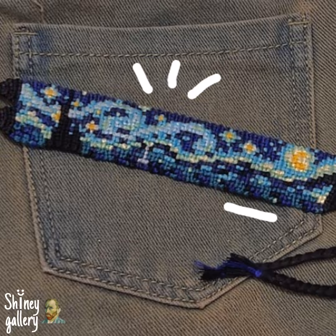 دستبند دوستی دستساز طرح  شب پر ستاره