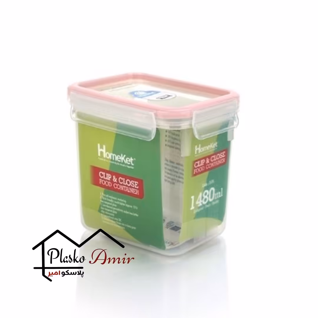 ظرف فریزری مستطیل  1480 میلی لیتری بلند هوم کت پلاسکو امیر 

