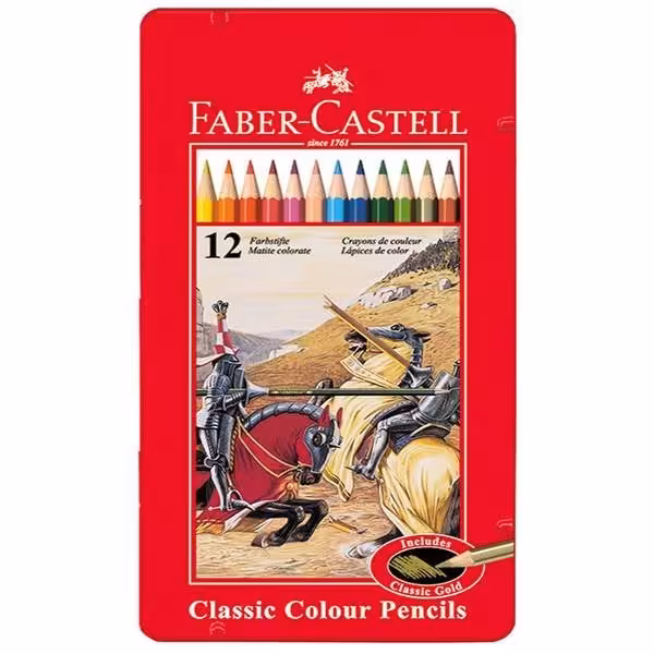 مدادرنگی نقاشی 12رنگ فابرکاستل فلزی