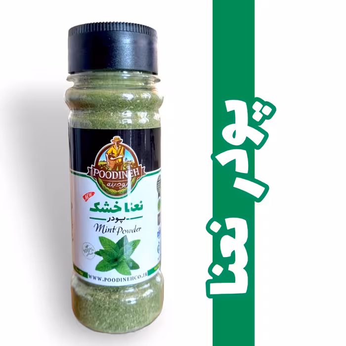 پودر نعنا خشک پودینه طبس در قوطی  با درب چرخشی و 3 حالته