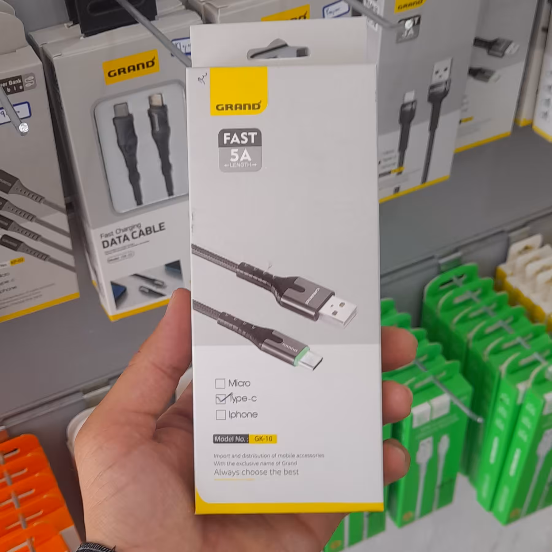 کابل شارژ تایپ سی اصلی فست شارژ  با 6 ماه گارانتی برند اسکای مدل GK-10