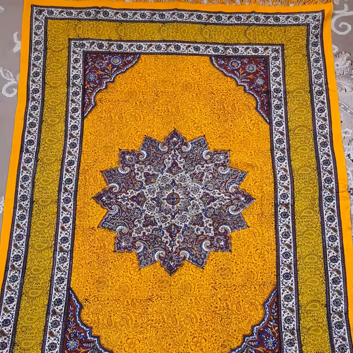 سفره ورومیزی قلمکاری صادراتی اعلا سایز 100در150 سانت..