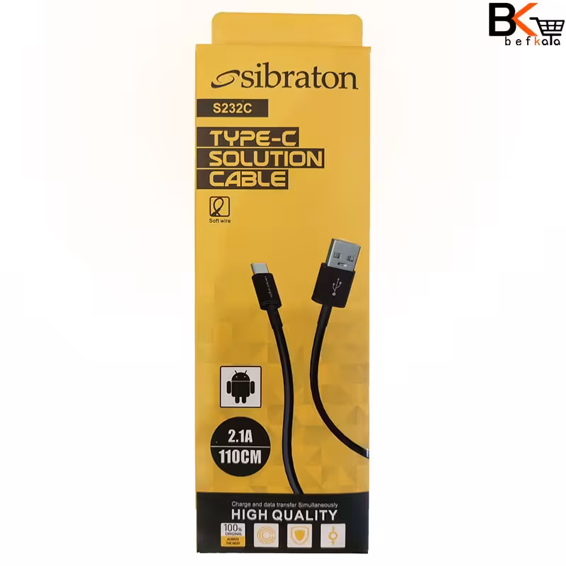 کابل شارژر Type-C سیبراتون مدل S232C