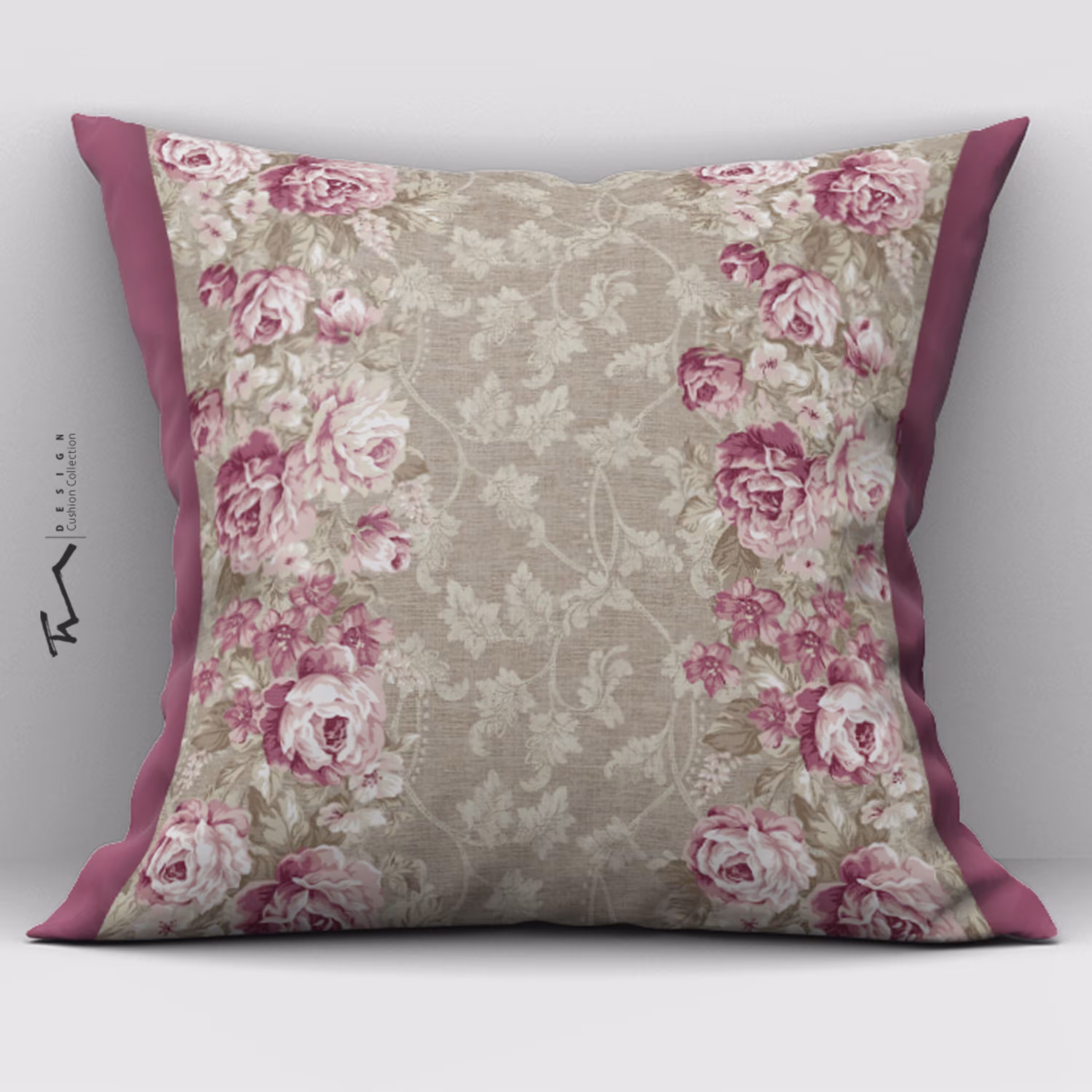 دو عدد کاور کوسن طرح بهارناز - دو رو مخمل پورش - 40 در 40 - زیپ مخفی 