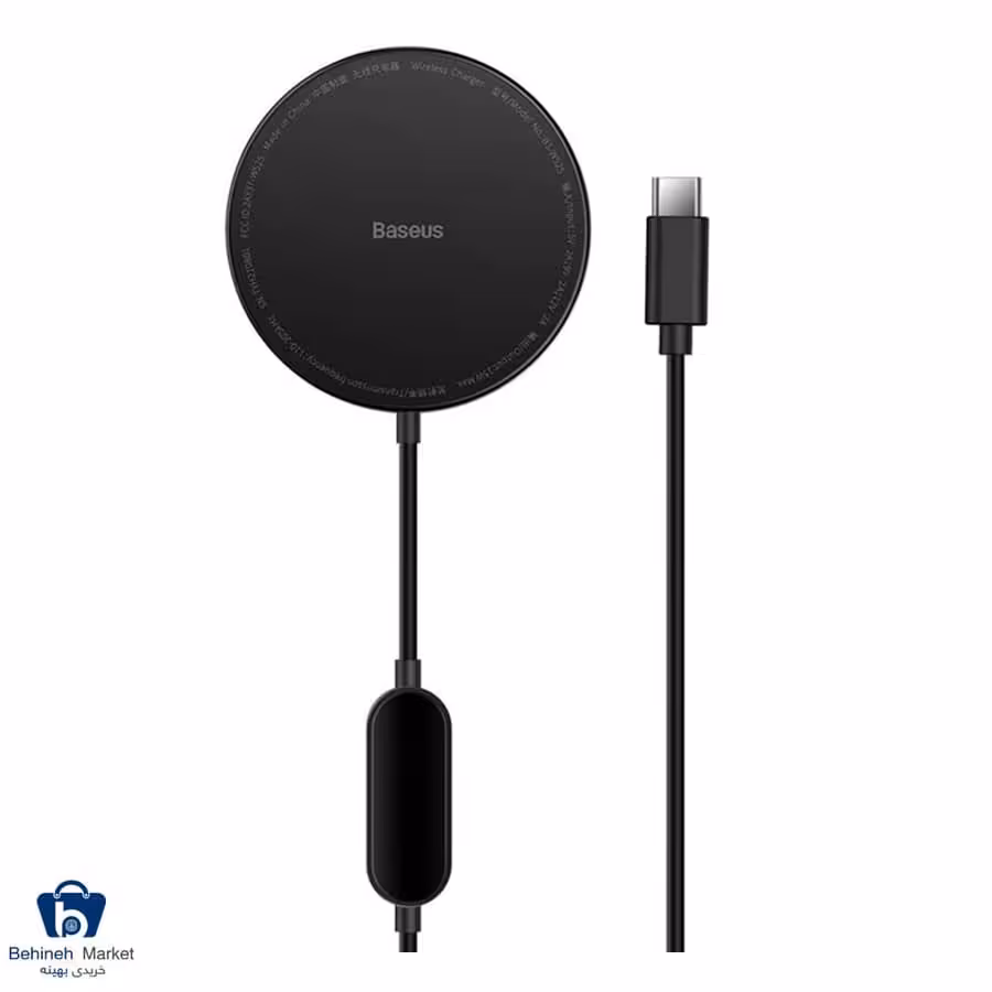 شارژر وایرلس آیفون بیسوس مدل Simple Mini2 Magnetic CCJJ010001