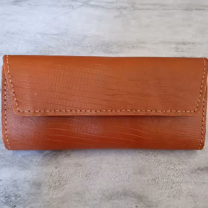 کیف پول چرم طبیعی دو لت