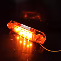 چراغ خطر ماشین سنگین 24 ولت تریلی  کامیون خاور مینی بوس نارنجی  بدون کفشک قیمت یک عددی اندازه طول 8 سانت  