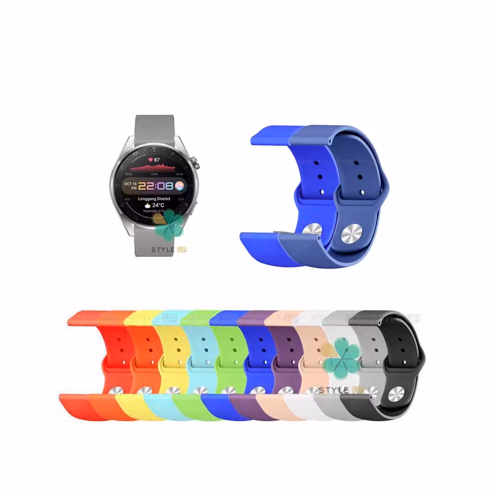 بند سیلیکونی ساعت هواوی واچ Huawei Watch 3 Pro مدل دکمه ای