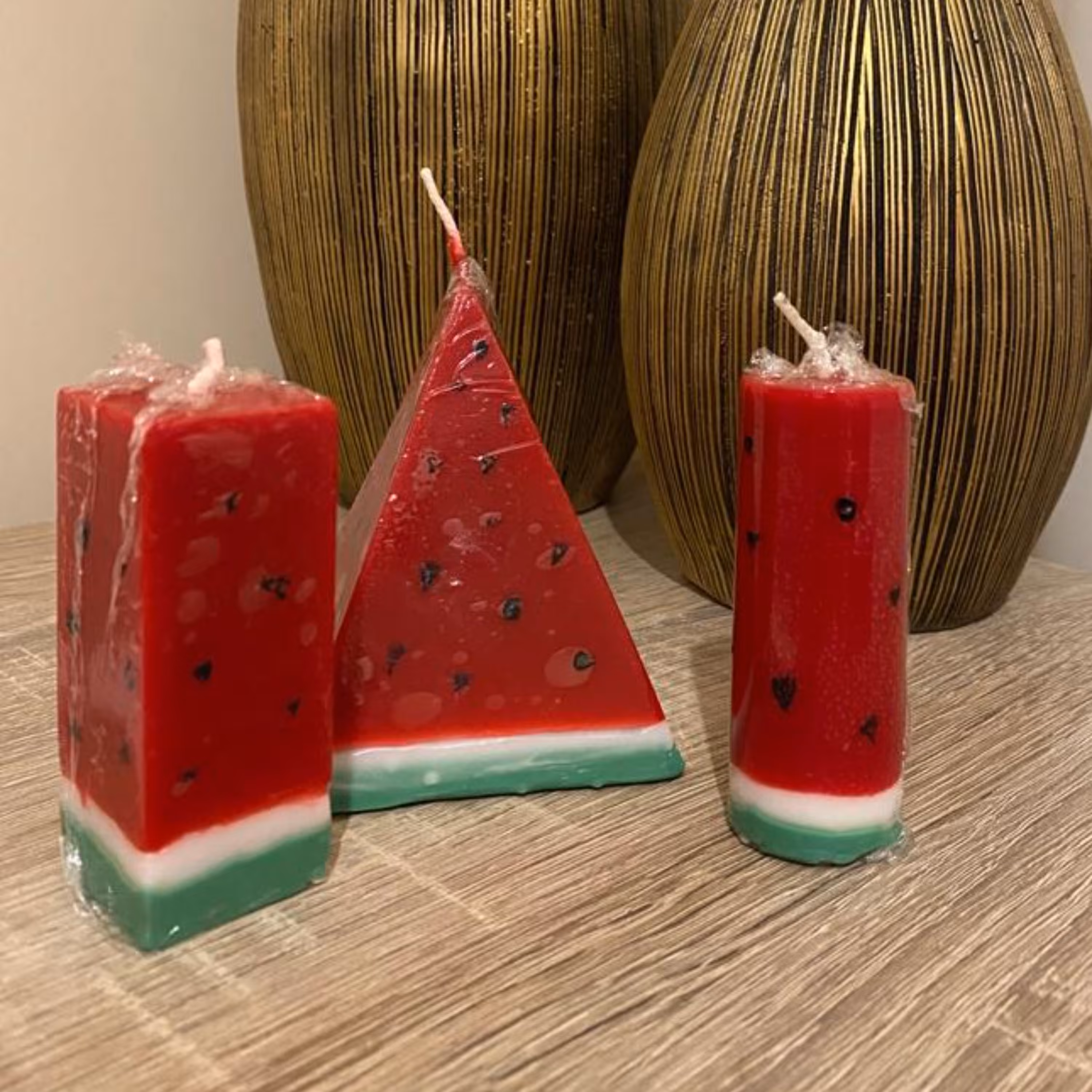 شمع بسته 3 عددی مدل هندوانه