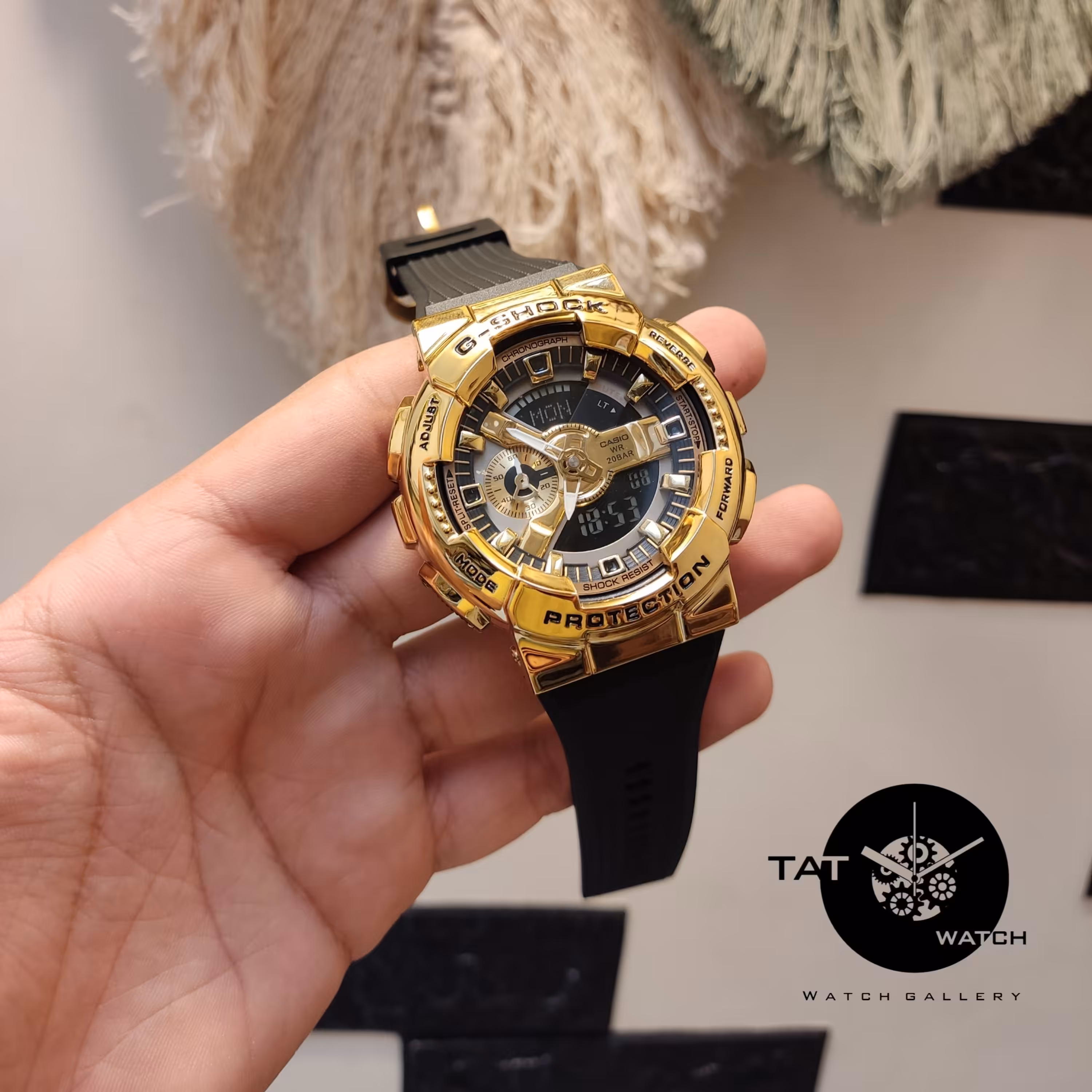 ساعت جی شاک قاب طلایی