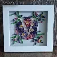 تابلو ملیله کاغذی حروف الفبا  و اسم فارسی و انگلیسی