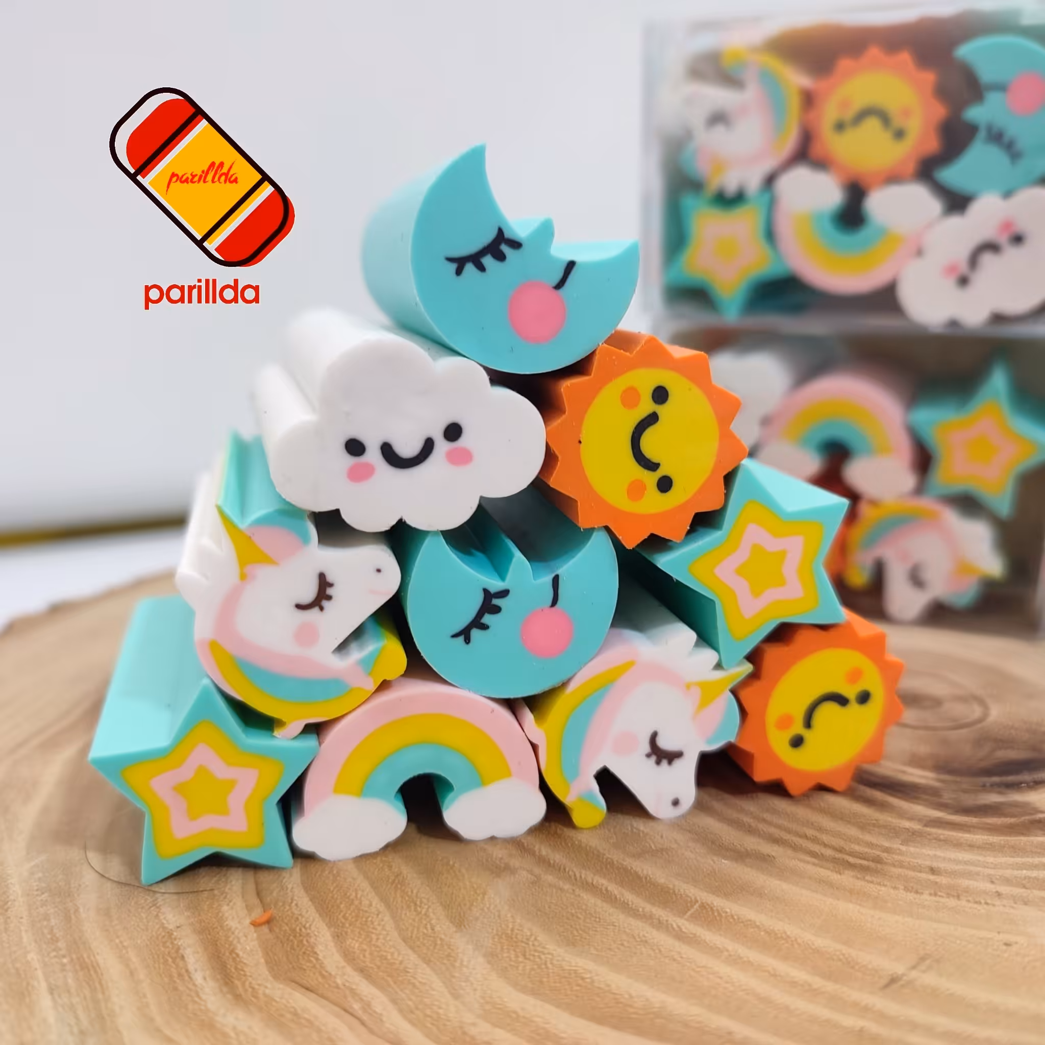 پاکن فانتزی استوانه ای یونیکورن و ماه و ستاره برند کیهاو بسیار با کیفیت(تک عددی )