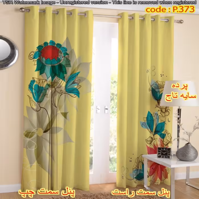 پرده هازان چاپی کد 373 هر پنل عرض 140 ارتفاع 290