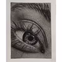 نقاشی سیاه قلم چشم سایز A5 (بدون قاب)