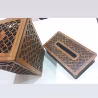 سطل و جای دستمال  کاغذی چوبی 