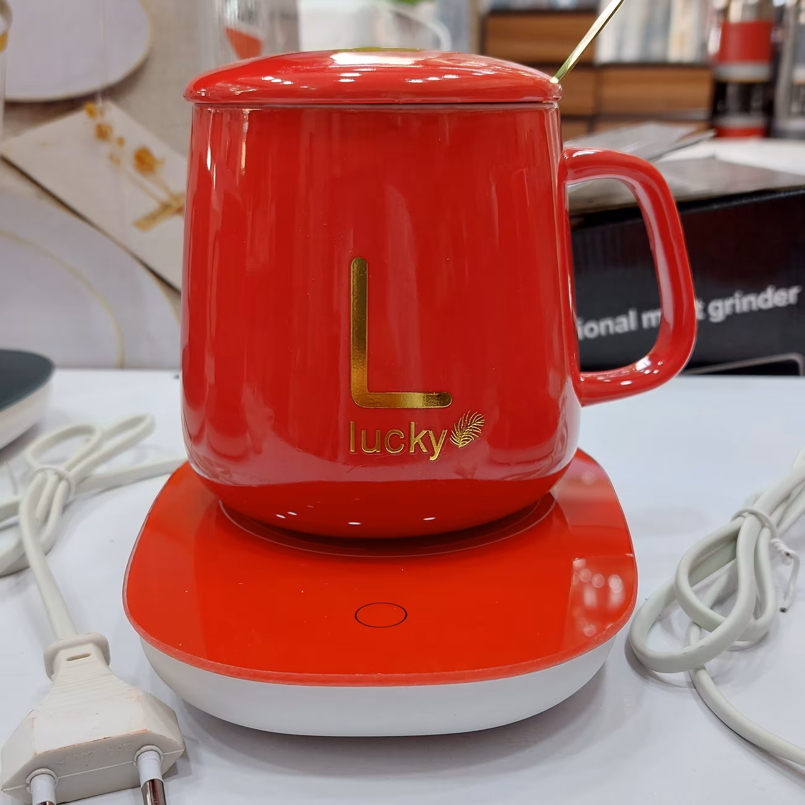 ماگ هیتردار جعبه کادویی بزرگ وارداتی کیفیت اصلی رنگ سبز و سفید و قرمز