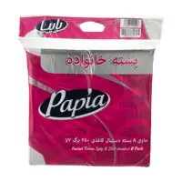 دستمال کاغذی 250 برگ پاپیا مدل خانواده بسته 8 عددی