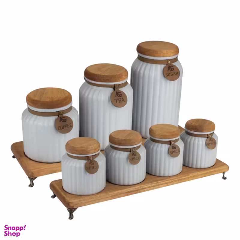 ست جا ادویه 7 پارچه كد 207 به همراه استند