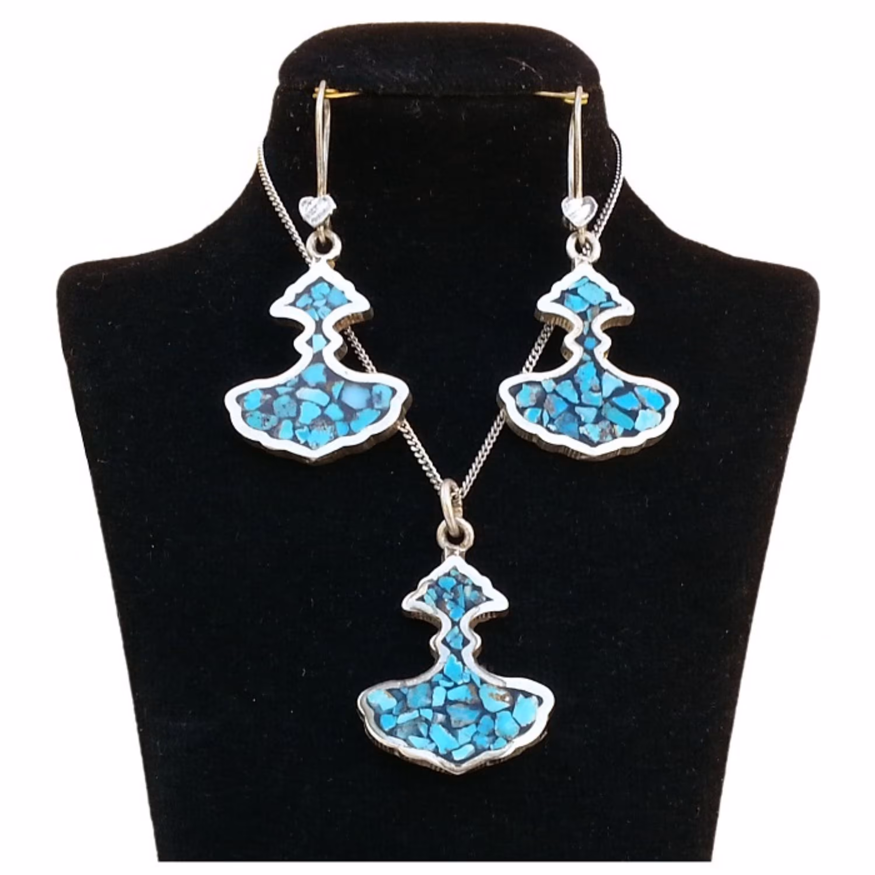 نیم ست نقره زنانه فیروزه کوب کد ZIFK53 فیروزه نیشابور زنجیر نقره