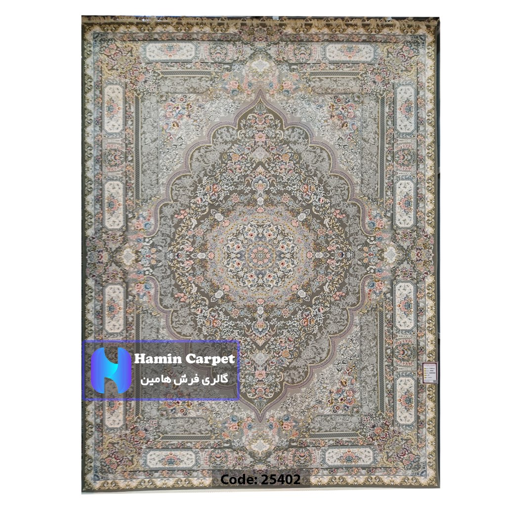 فرش 9 متری 1200 شانه تراکم 3600  نخ اکلریک گل برجسته کد  AR25402
