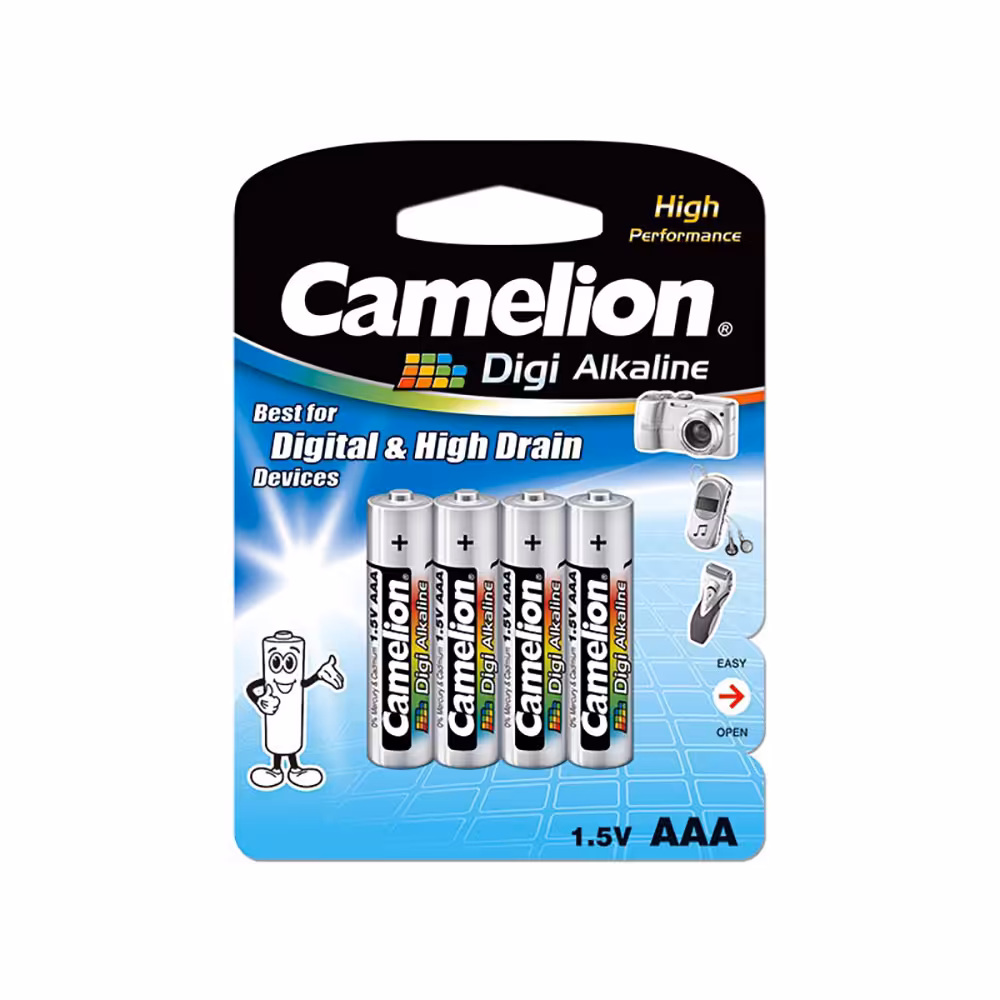 باتری کملیون آلکالاین CAMELION Digi Alkaline LR03-BP4DG AAA بسته 4 عددی