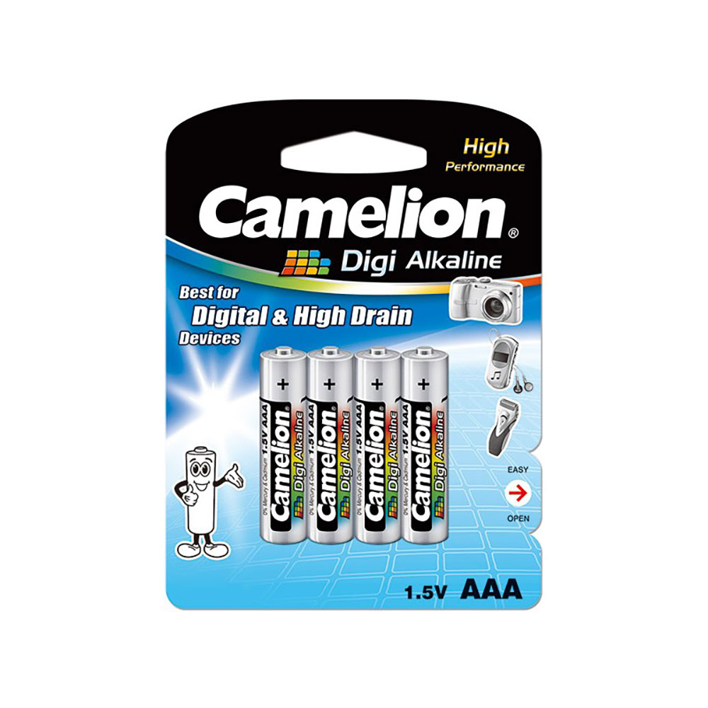 باتری کملیون آلکالاین CAMELION Digi Alkaline LR03-BP4DG AAA بسته 4 عددی