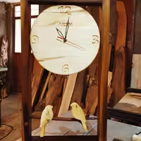 ساعت دیواری تمام چوب مدل پرنده