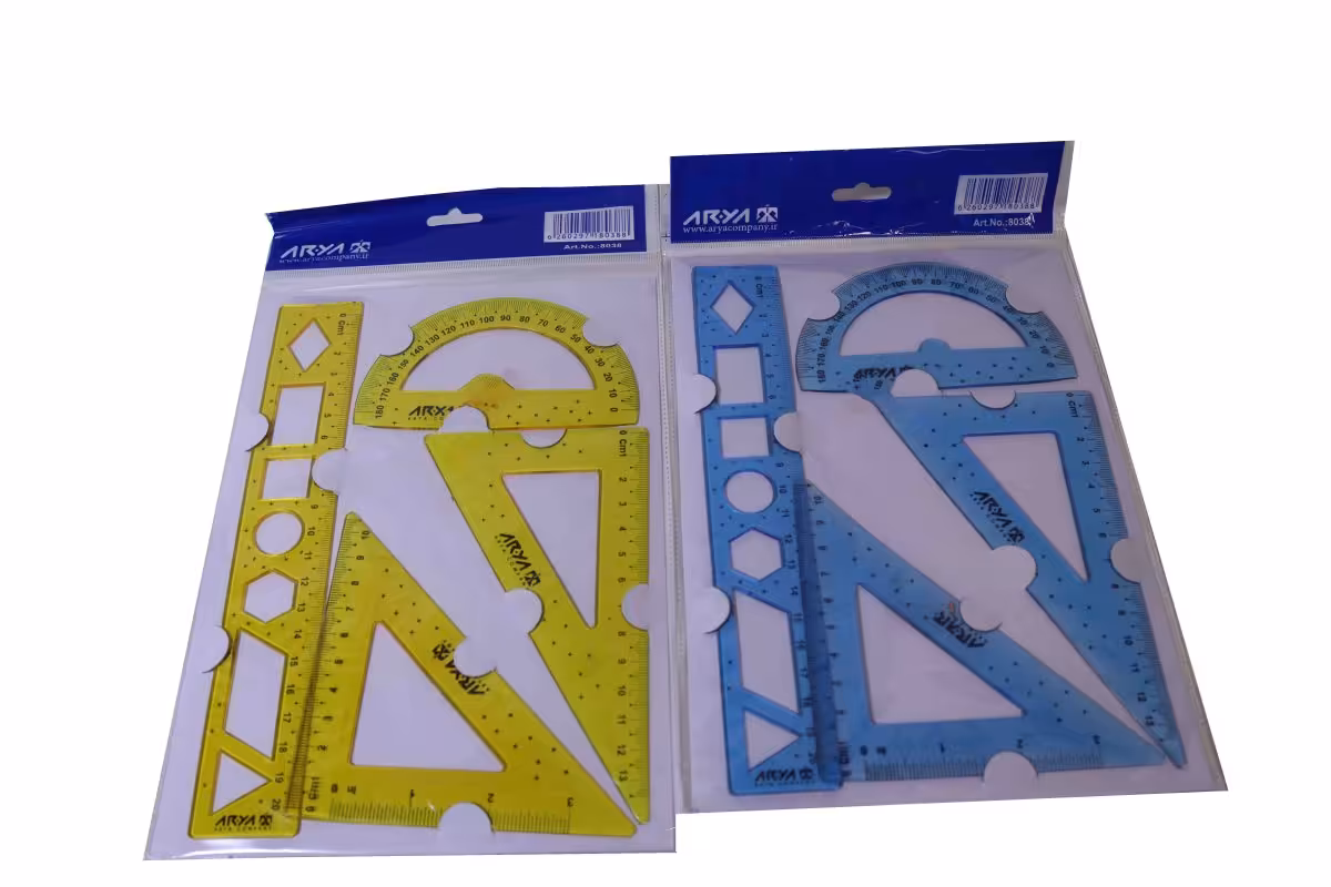 ست خط کش 4 تیکه آریا  کد 2242