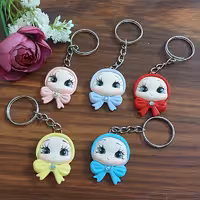 آویز کیف مدرسه عروسک جاکلیدی مذهبی دانش آموز حجاب پیکسل خمیری هدیه سرکلیدی دخترانه برای کودکان جاسوئیچی جاسوییچی