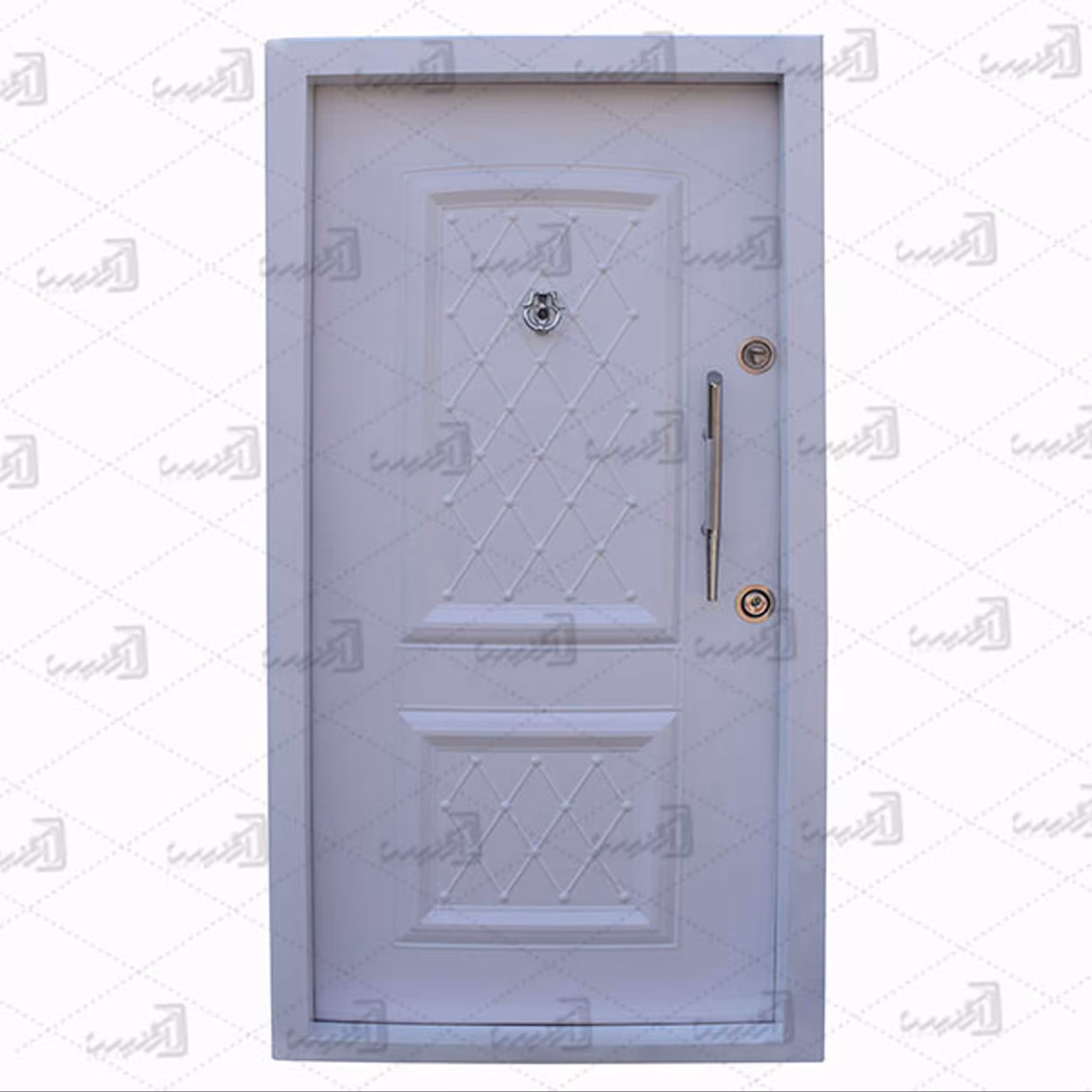 درب ضد سرقت دو قاب لوزی رویه فلز