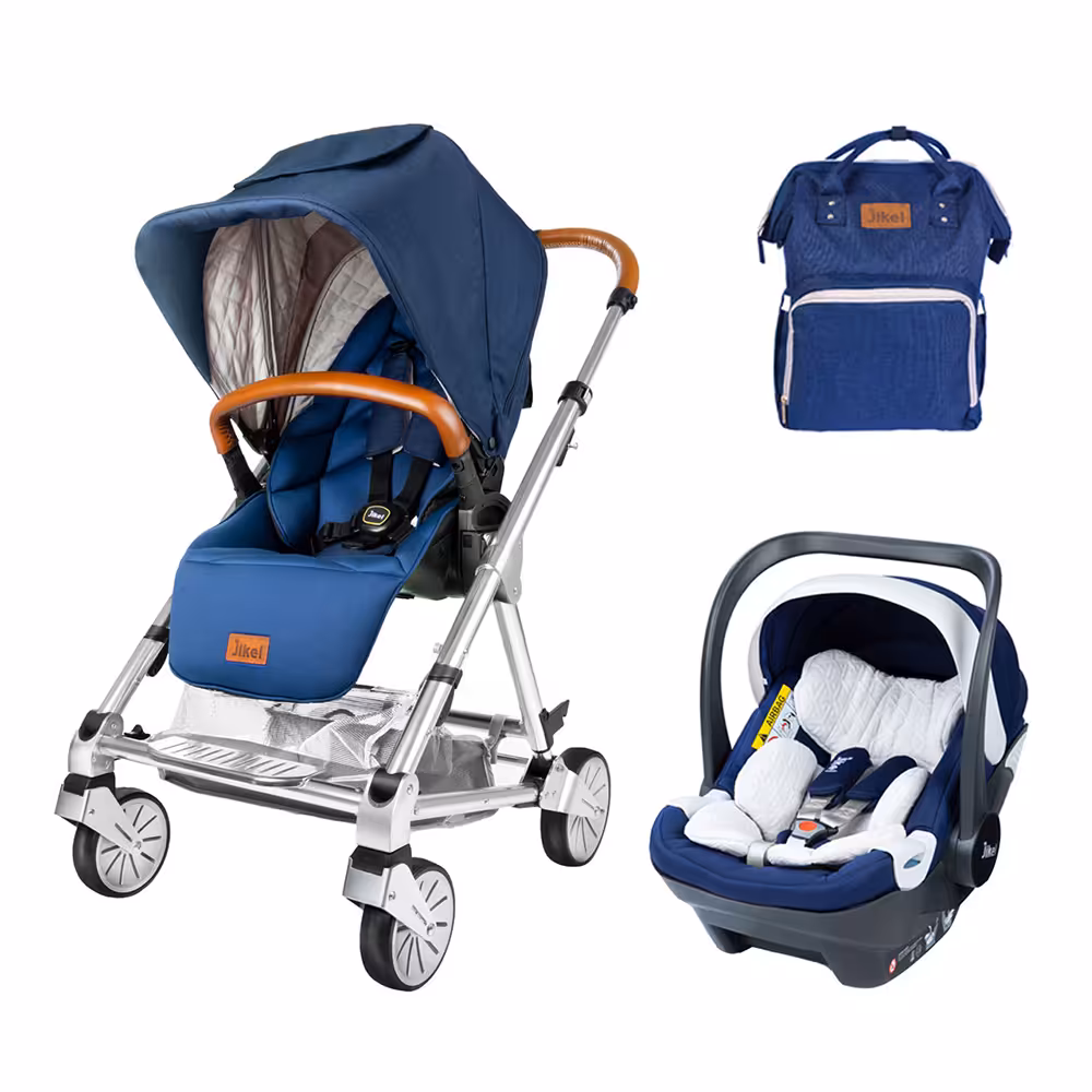 ست کالسکه و کریر جیکل jikel مدل turbo آبی