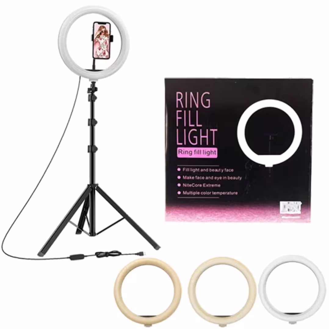 رینگ لایت مدل HX-260سایز 26 سانتی متر به همراه سه پایه با ارتفاع 2 متری