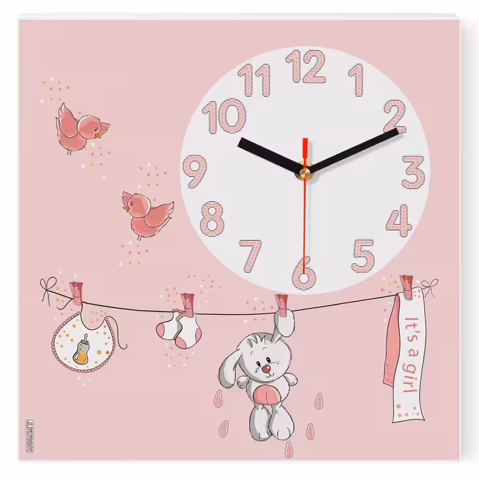 ساعت دیواری کودک MOMMY طرح خرگوش و بندرخت کد 3333
