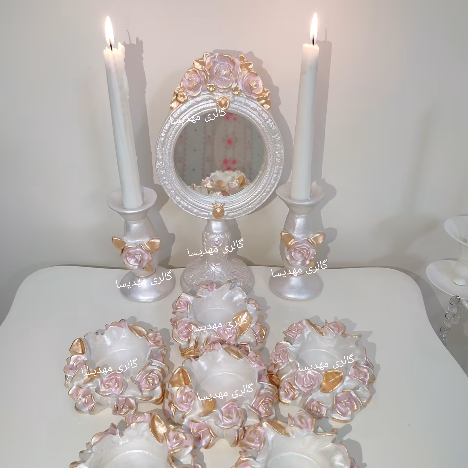 هفت سین سفره هفت سین عروس مدل گل رز دررنگ دلخواه