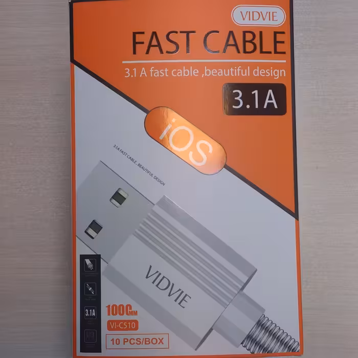 کابل شارژر موبایل دو سر فنر اورجینال 3.1 آمپر آی او اس