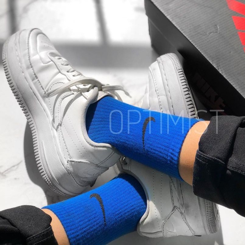 جوراب نایک آبی کاربنی ساقدار اسپرت نخ پنبه فری سایز